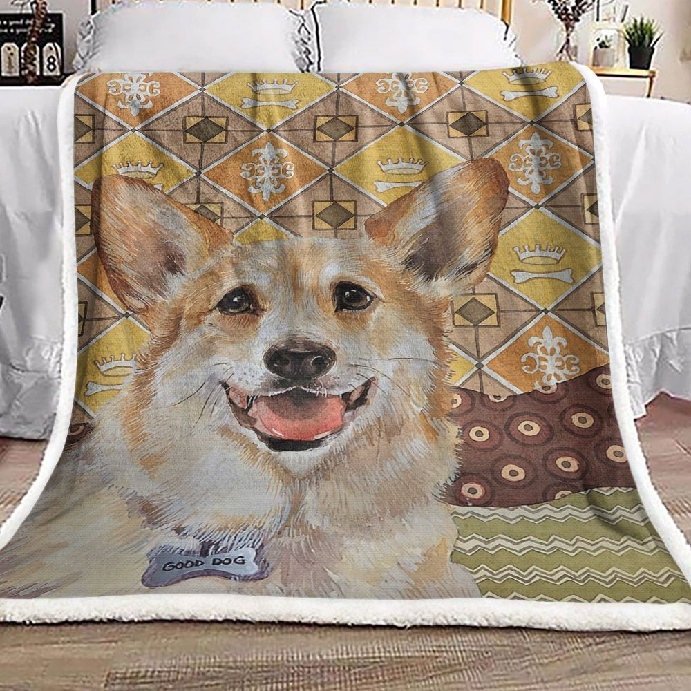 Corgi Sherpa Fleece Blanket