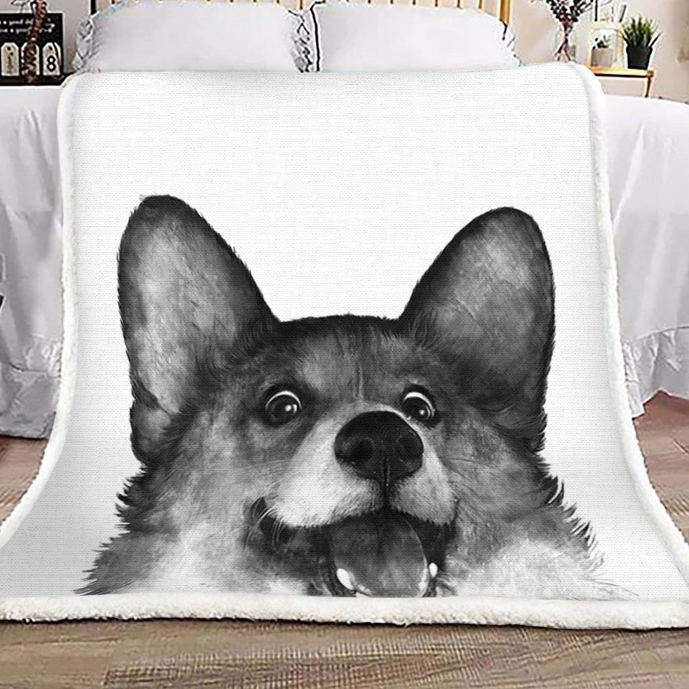 Corgi Sherpa Fleece Blanket