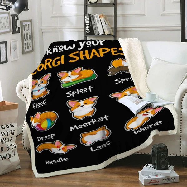 Corgi Dog Sherpa Fleece Blanket