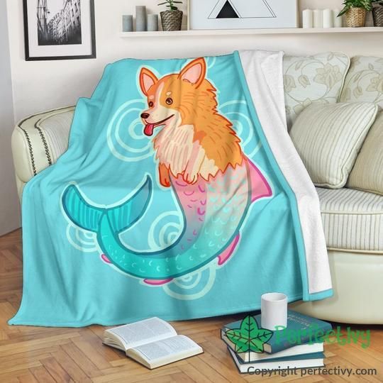 Corgi Dog Sherpa Fleece Blanket