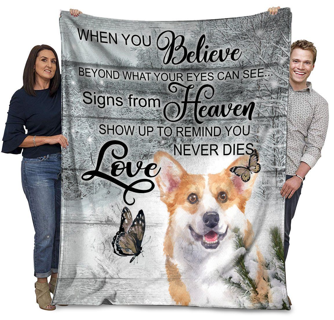 Corgi Dog When You Believe Beyond What Your Eyes Can See Fleece Blanket