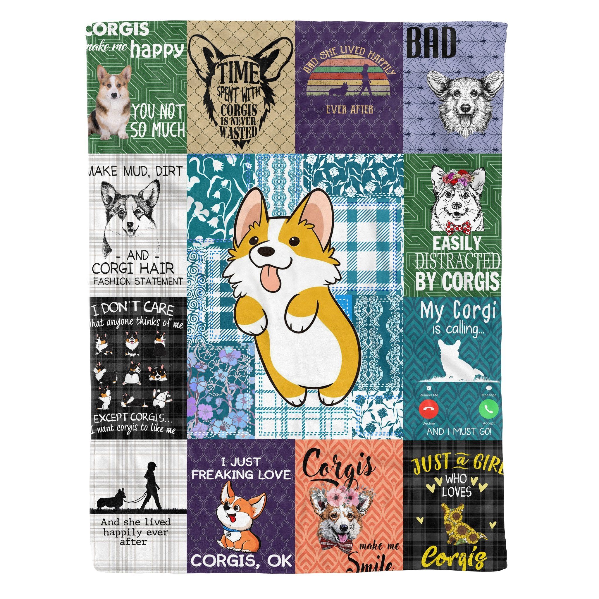 Corgi Fleece Blanket