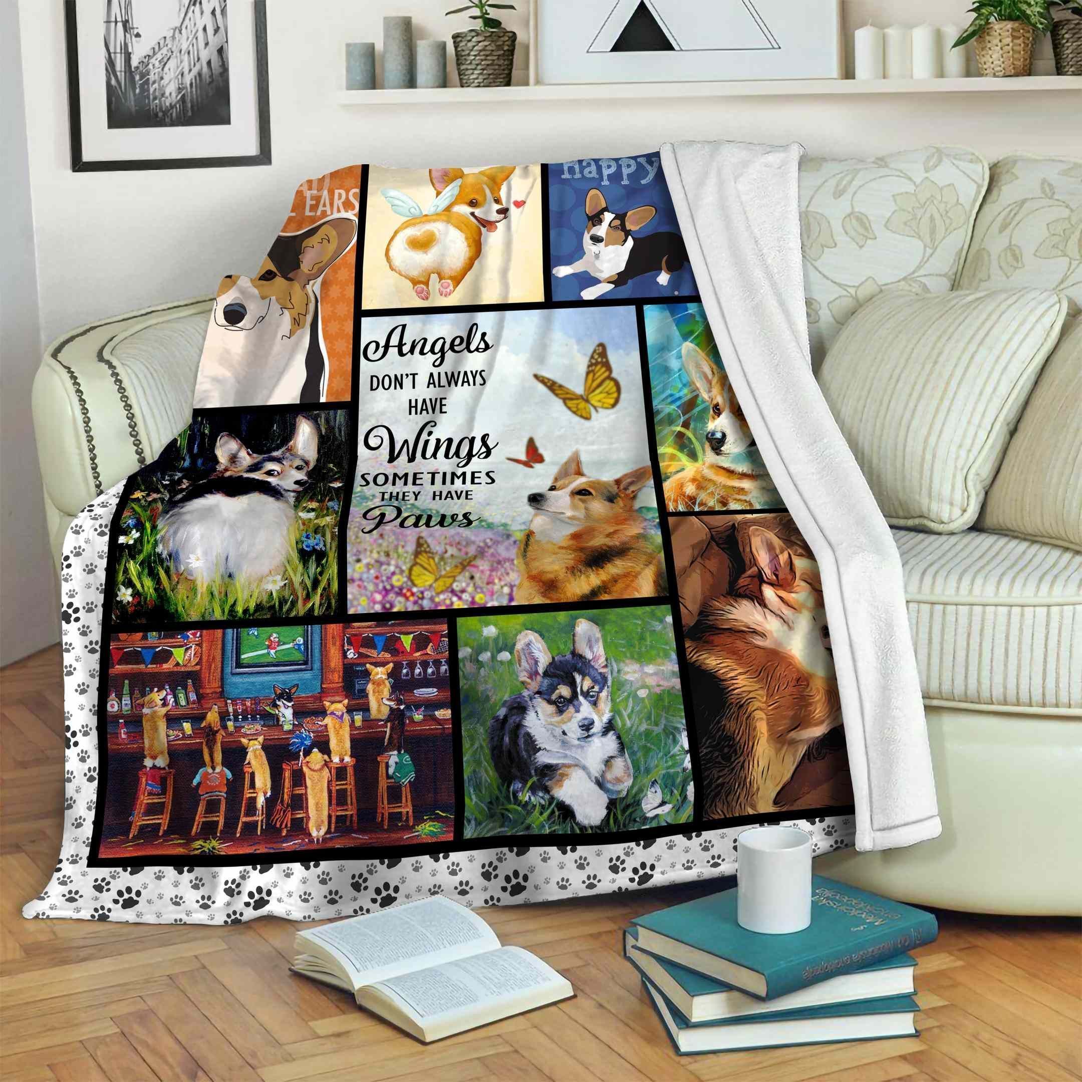 Corgi Fleece Blanket