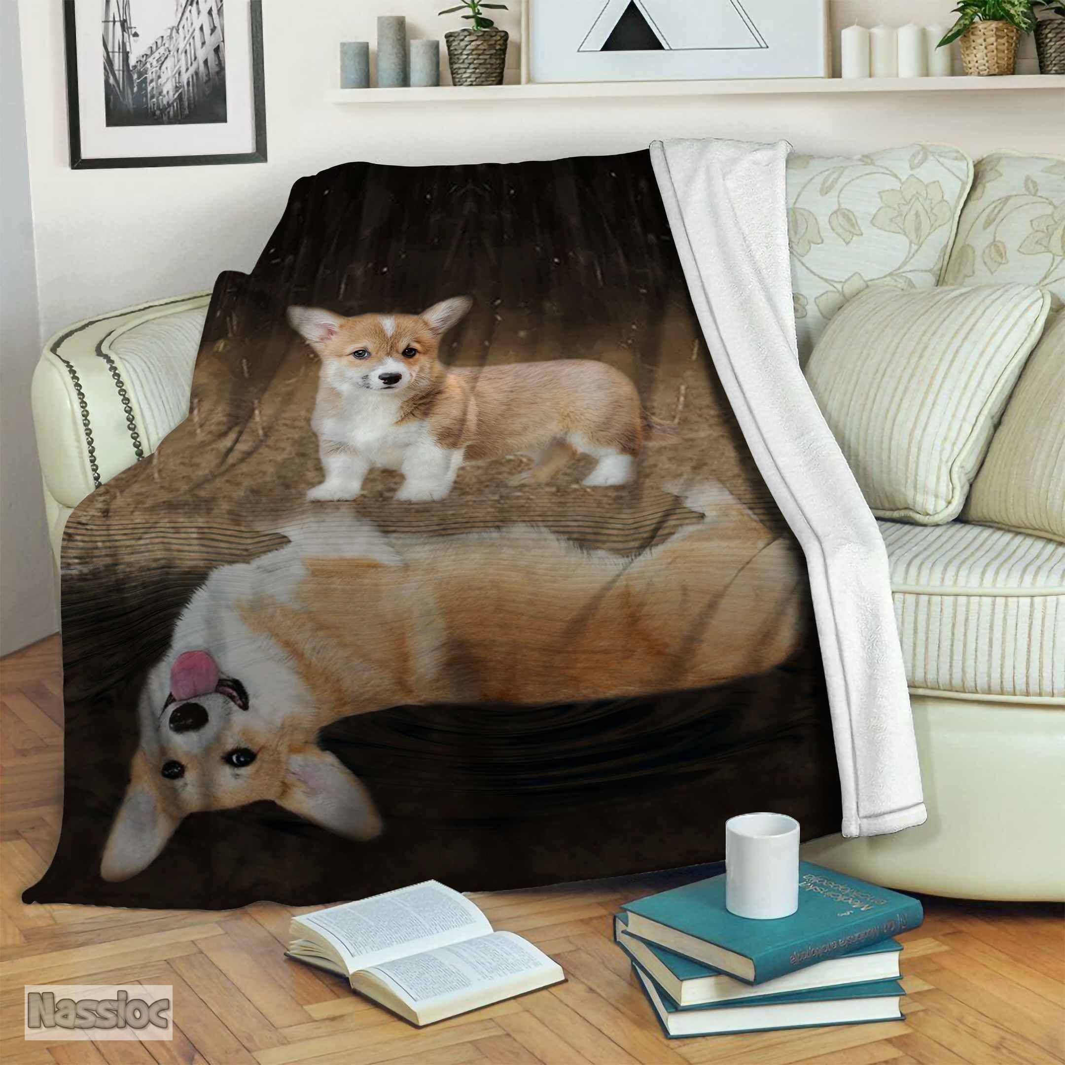 Corgi Fleece Blanket