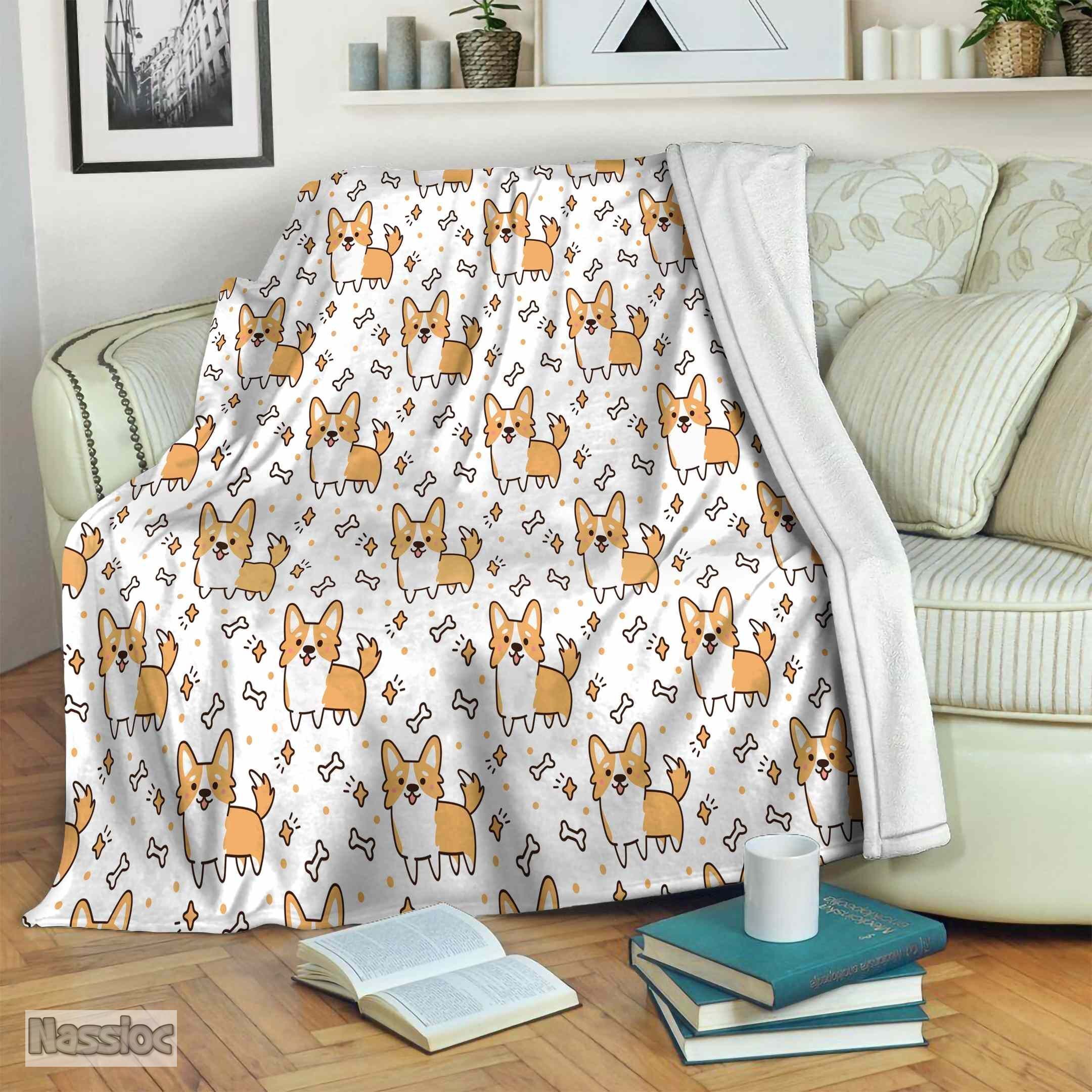 Corgi Fleece Blanket