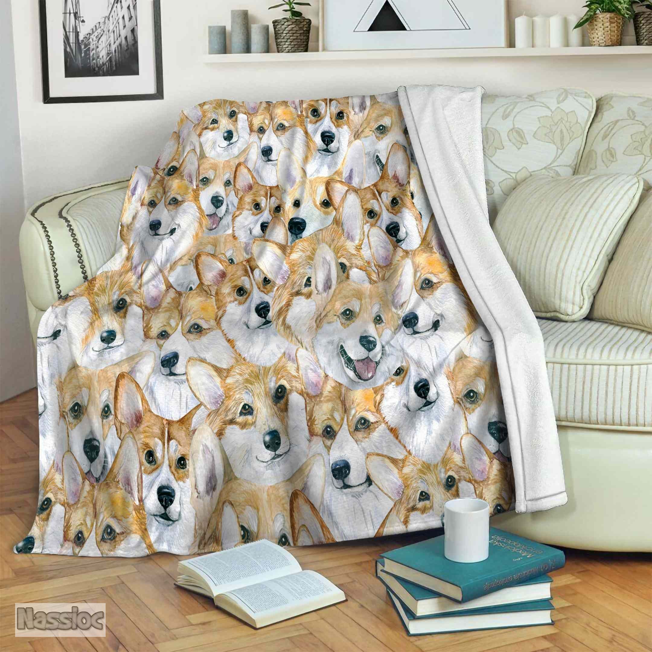 Corgi Fleece Blanket