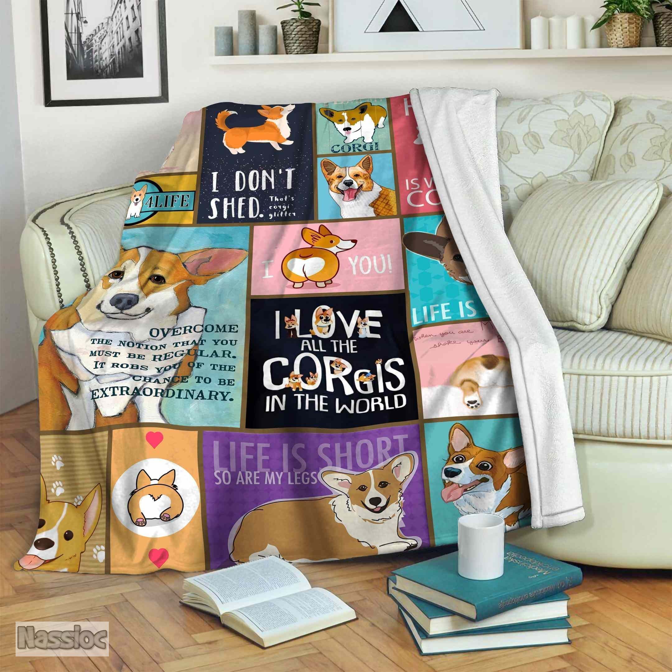 Corgi Fleece Blanket