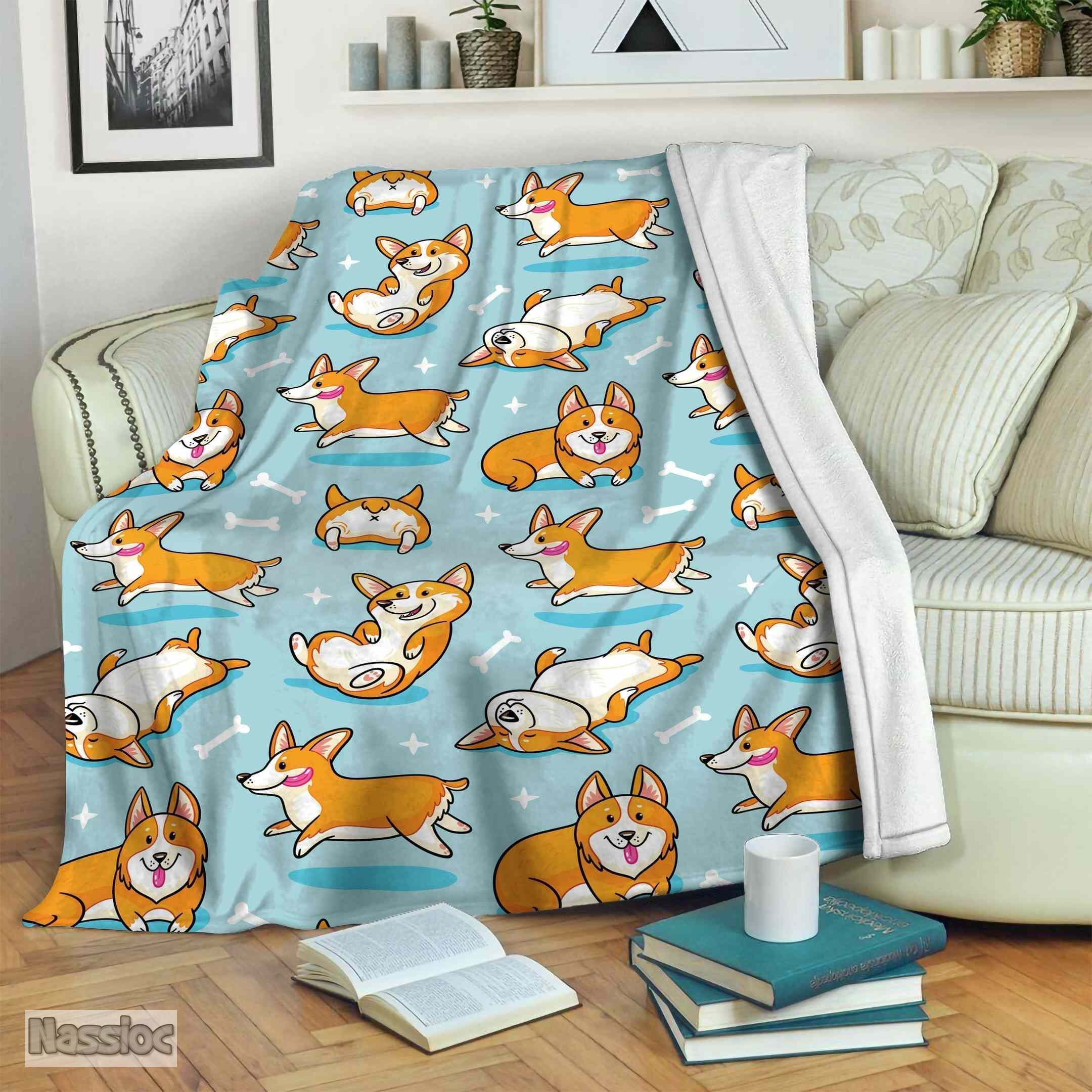 Corgi Fleece Blanket