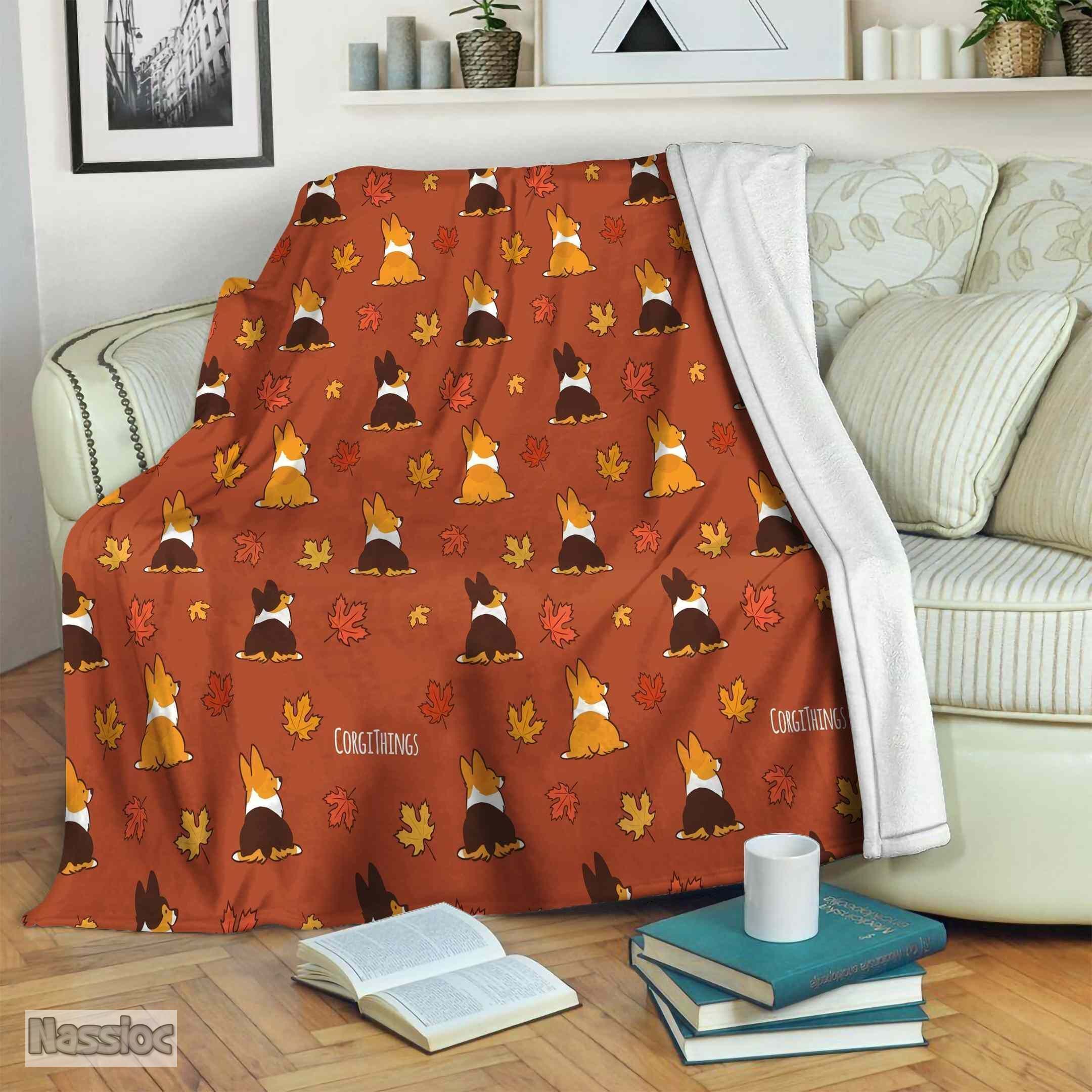 Corgi Fleece Blanket