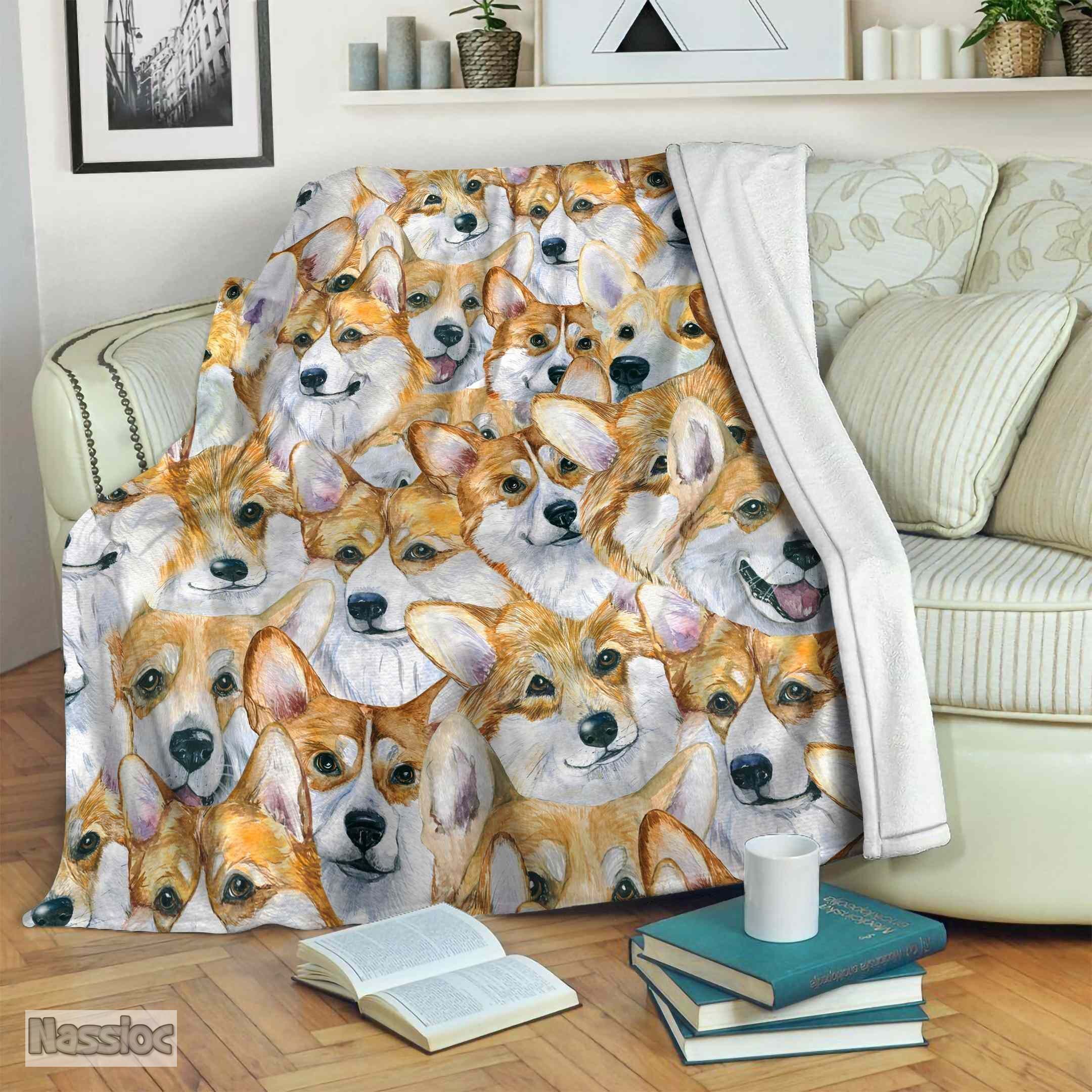 Corgi Fleece Blanket