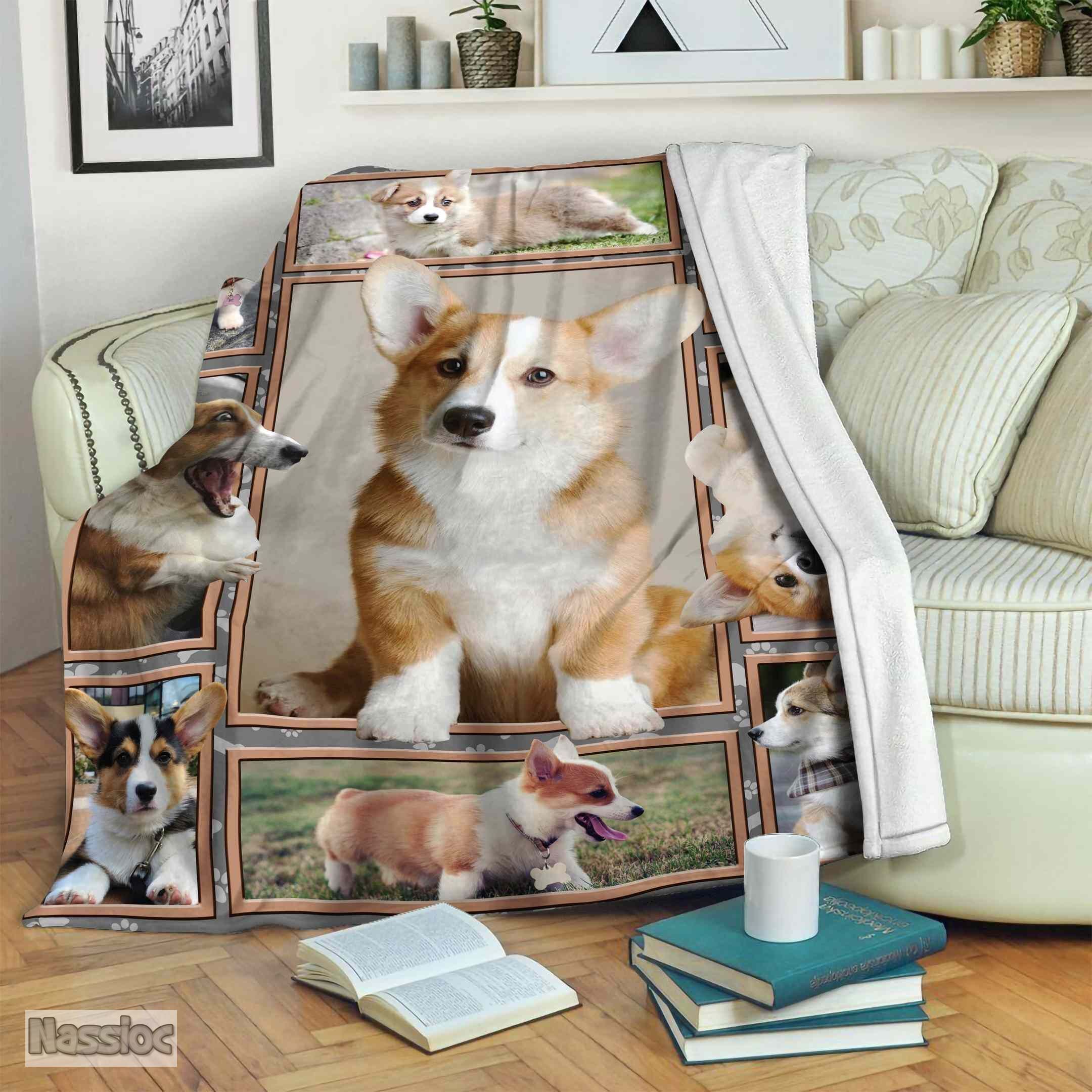 Corgi Fleece Blanket