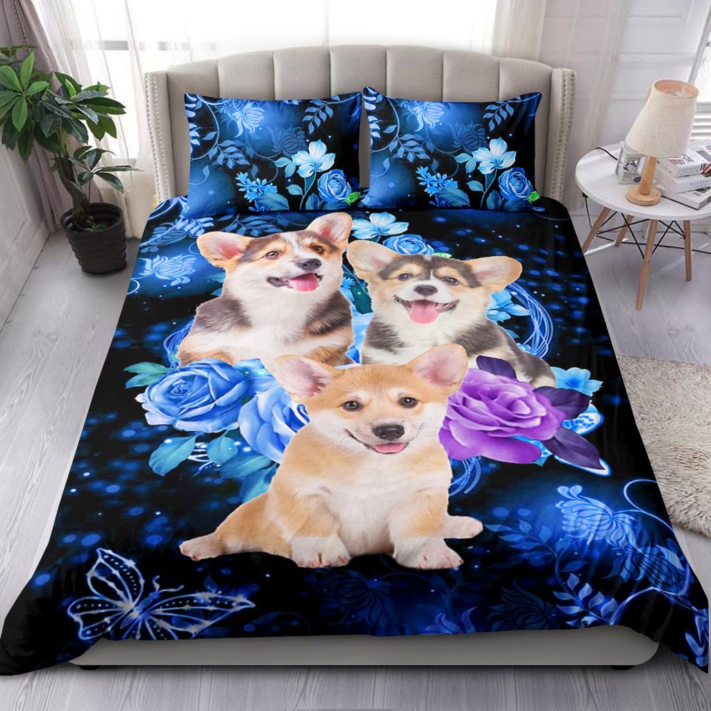 Corgi Flowers Bedding Set