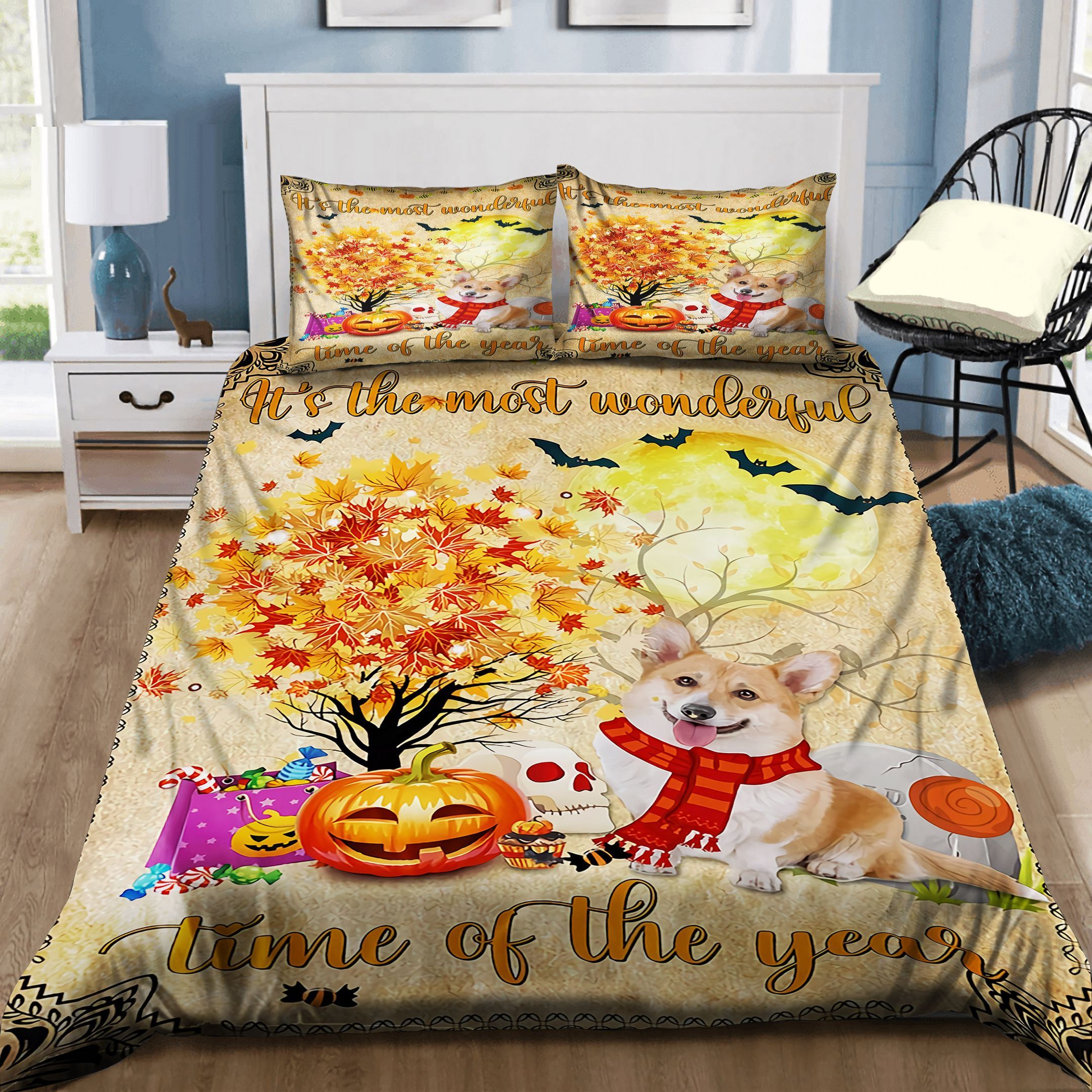 Corgi Halloween Bedding Set