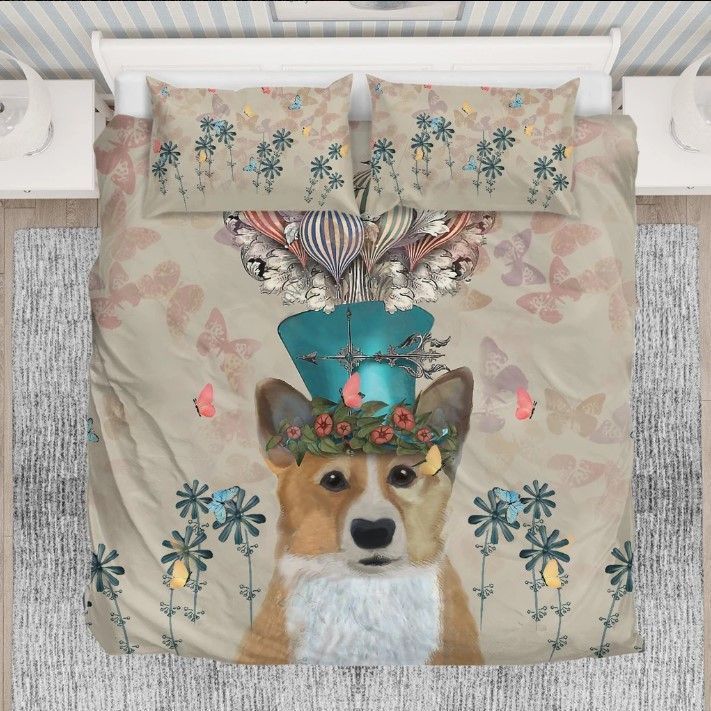 Corgi Hatter Bedding Set