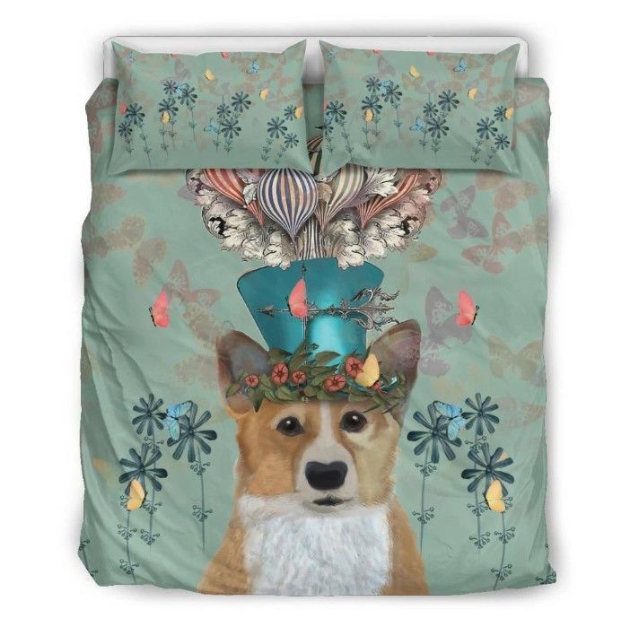 Corgi Hatter Bedding Set