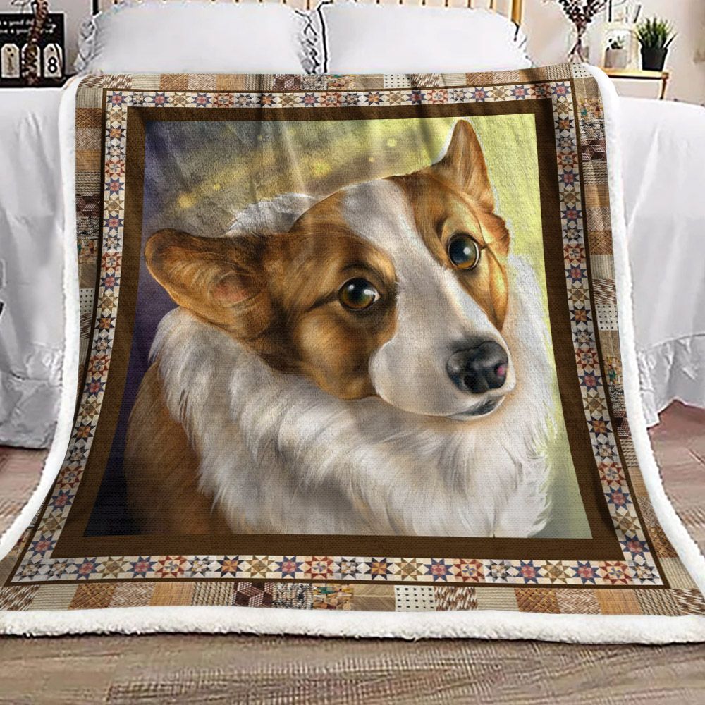 Corgi Sherpa Fleece Blanket