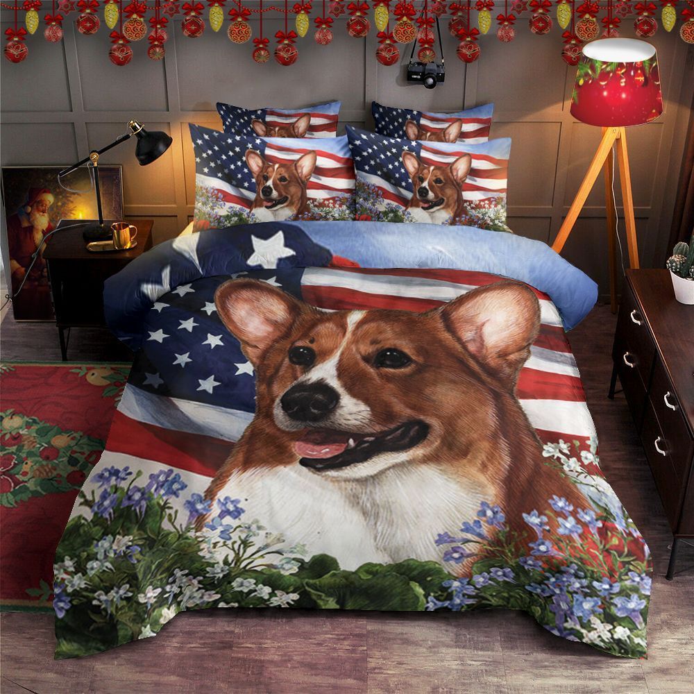Corgi House Flag Bedding Set