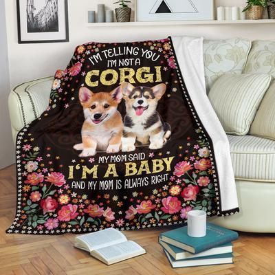 Corgi I Am Baby Sherpa Fleece Blanket