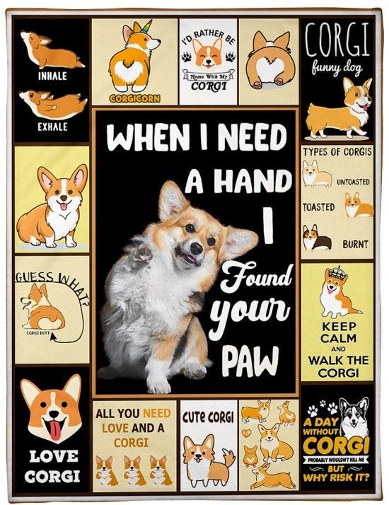 Corgi I Found Your Paw Sherpa Fleece Blanket