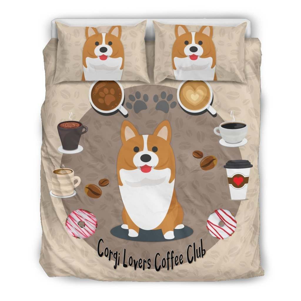 Corgi Lovers Coffee Club Bedding Set