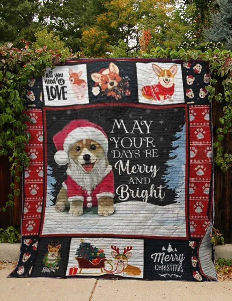 Corgi Merry And Bright Quilt Blanket DHC31121340TD