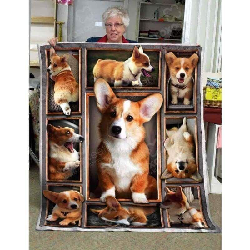 Corgi Fleece Blanket