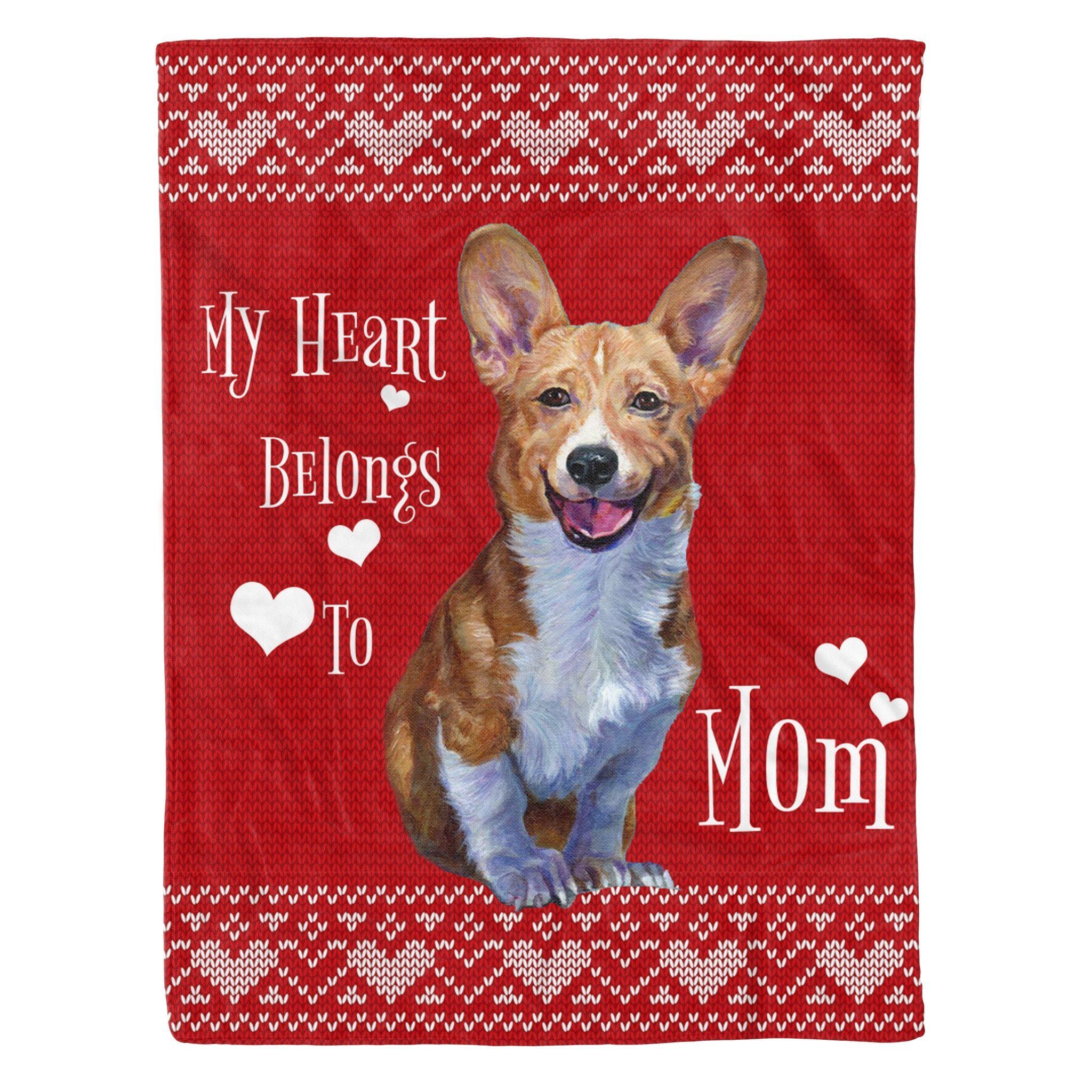 Corgi Mom Christmas Sherpa Fleece Blanket