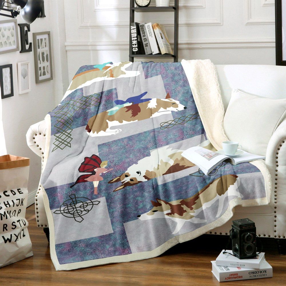 Corgi Sherpa Fleece Blanket