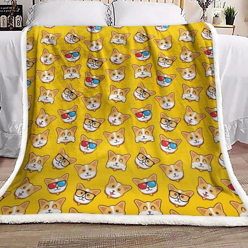 Corgi Sherpa Fleece Blanket
