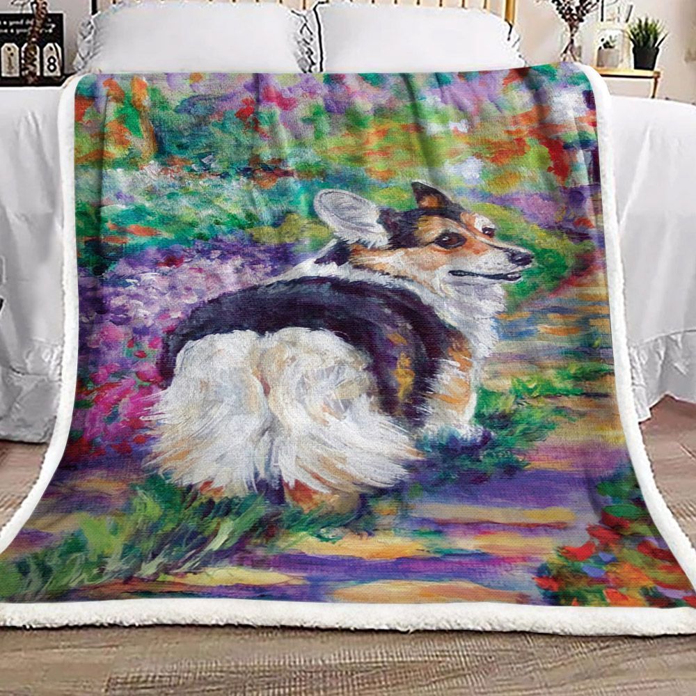 Corgi Sherpa Fleece Blanket