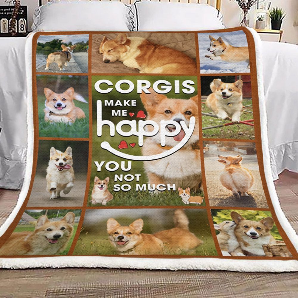 Corgi Sherpa Fleece Blanket