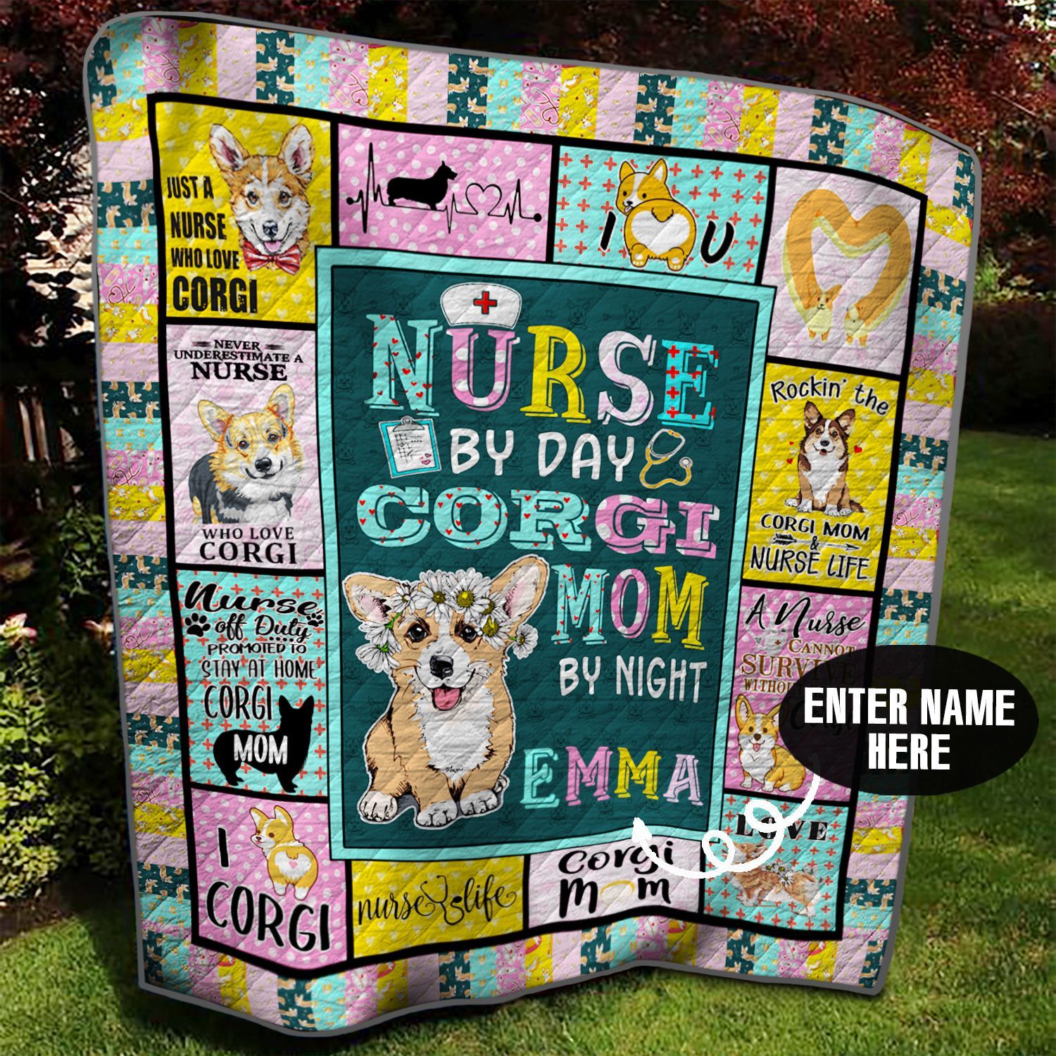 Corgi Nurse Personalized Quilt Blanket BBB290591HT
