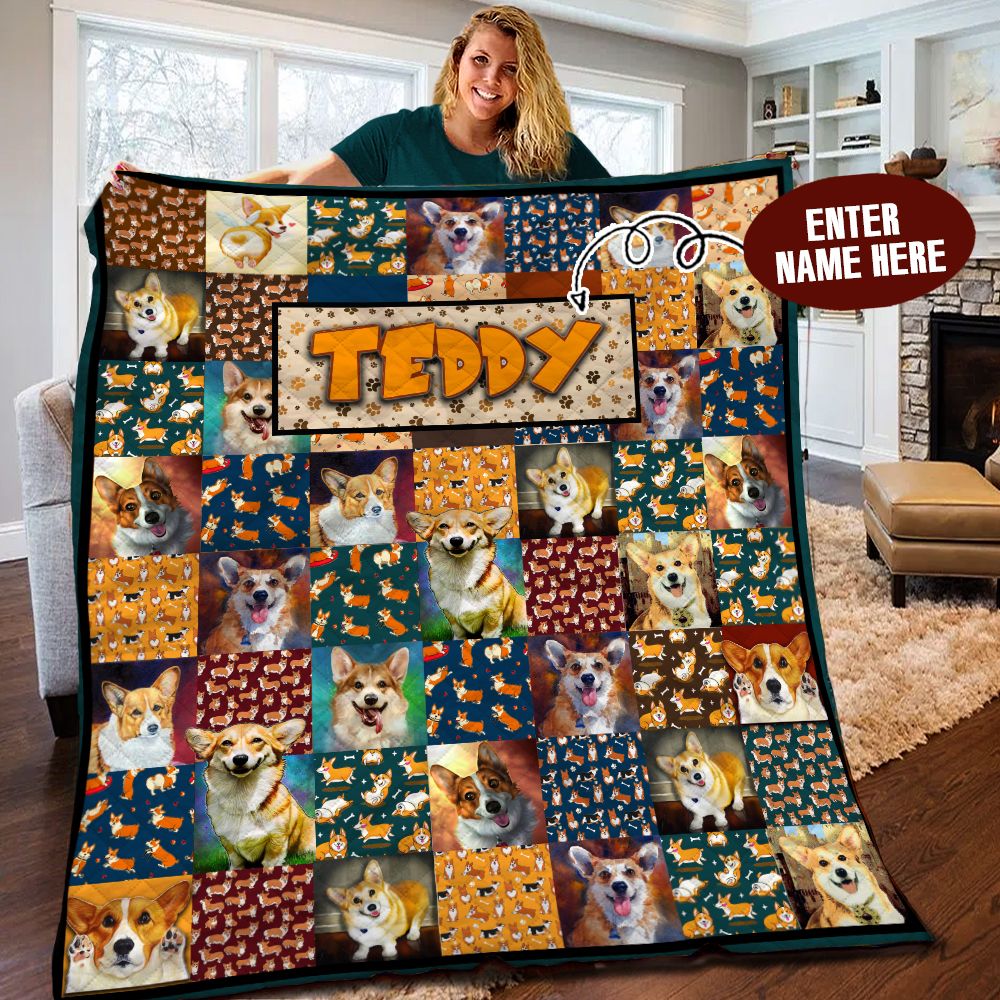 Corgi Personalized BBB150952MH Quilt Blanket