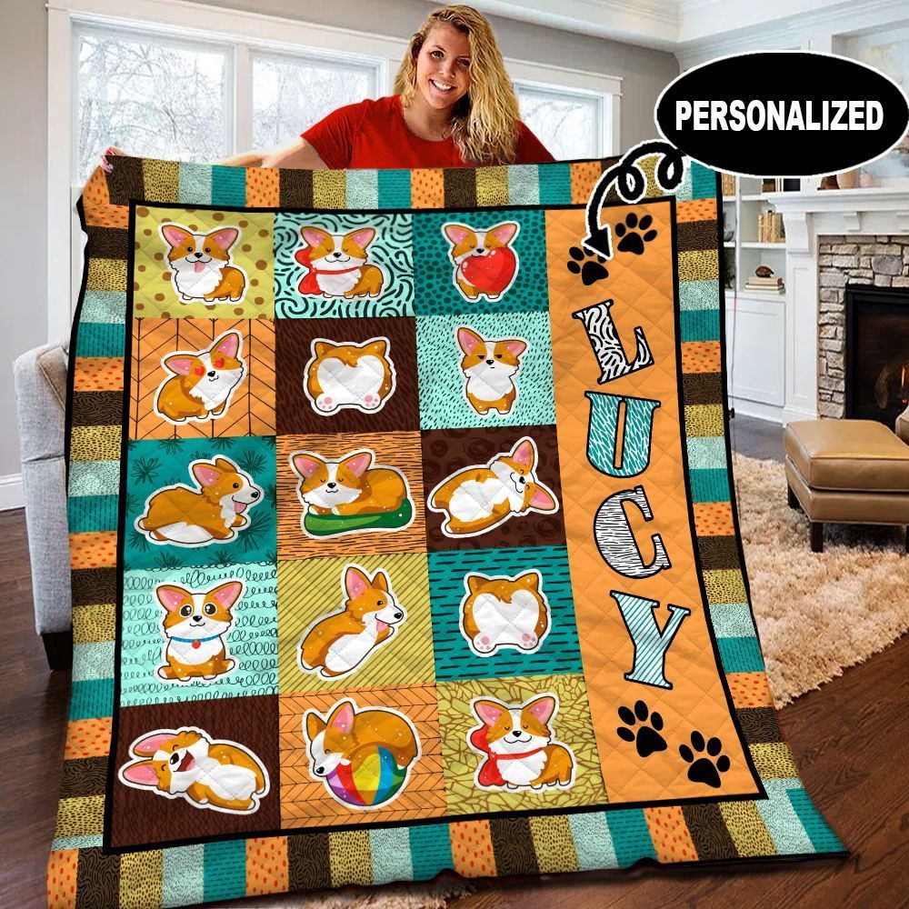Corgi Personalized Quilt Blanket BBB110527HT