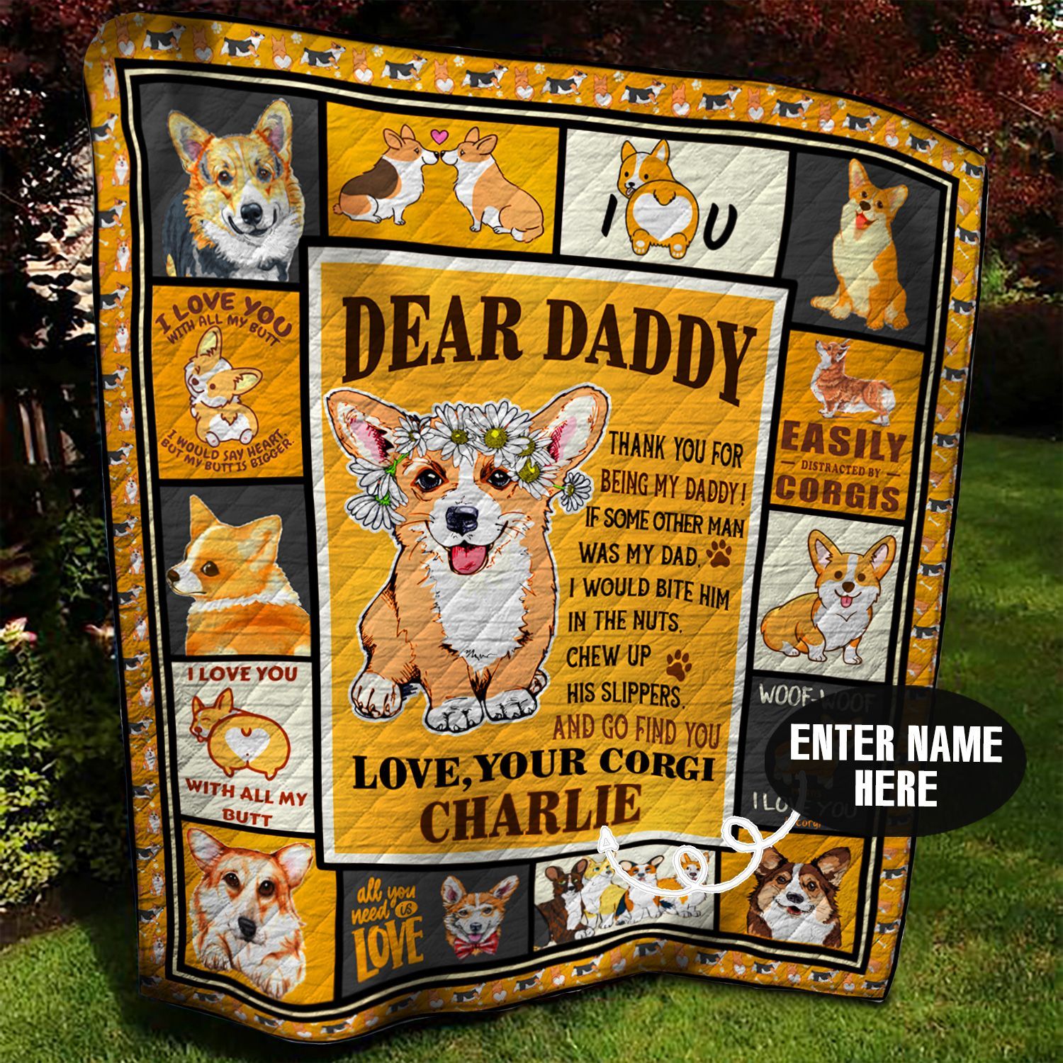 Corgi Personalized Quilt Blanket BBB110625HT