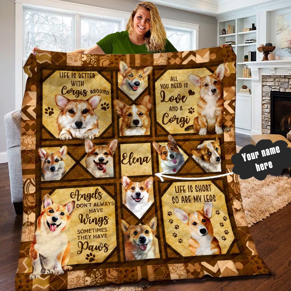 Corgi Personalized Quilt Blanket LML030615DT