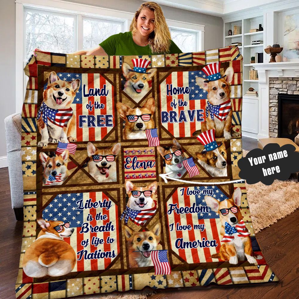 Corgi Personalized Quilt Blanket LML160632DT