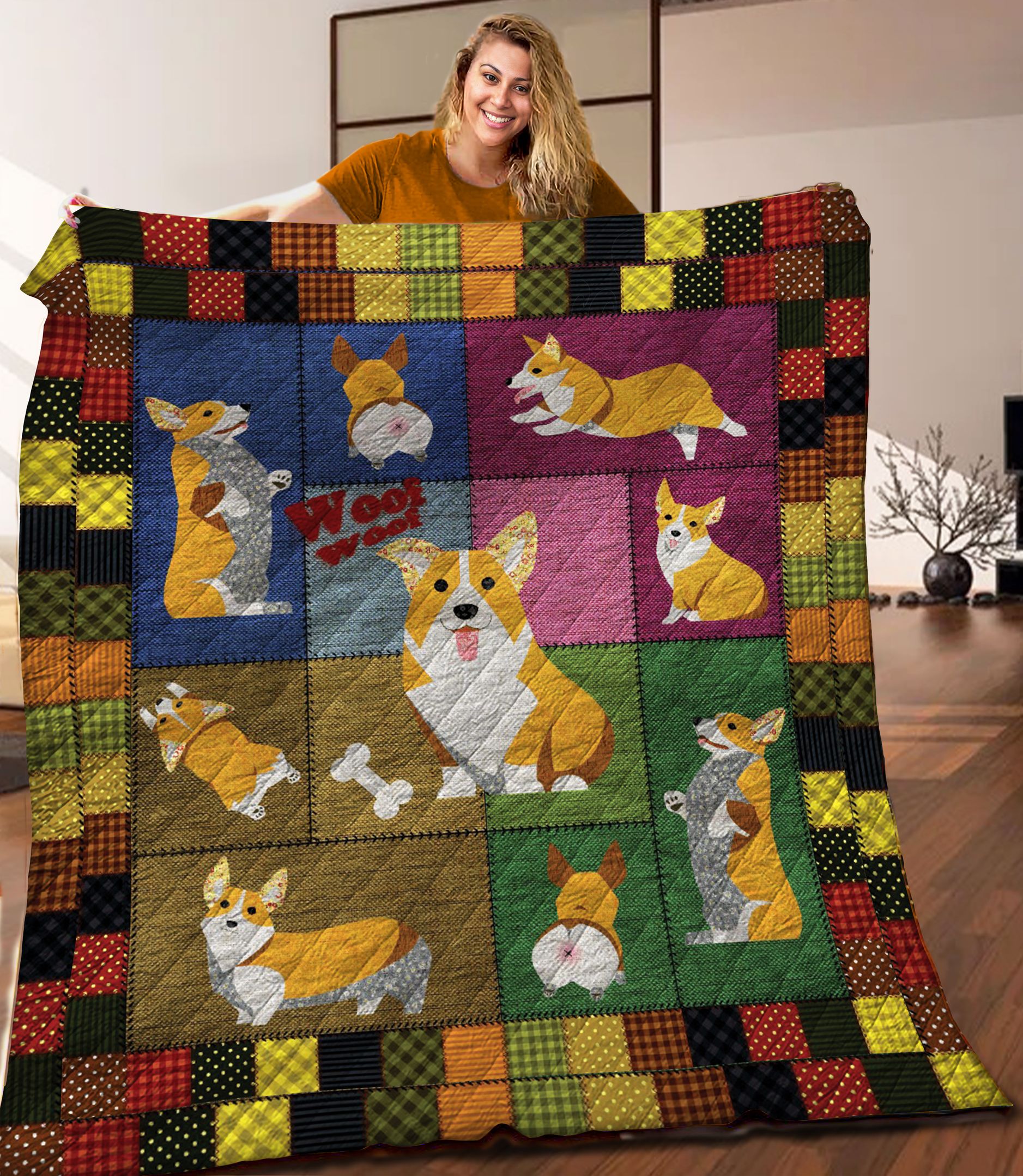 Corgi Quilt Blanket C9B120603PT