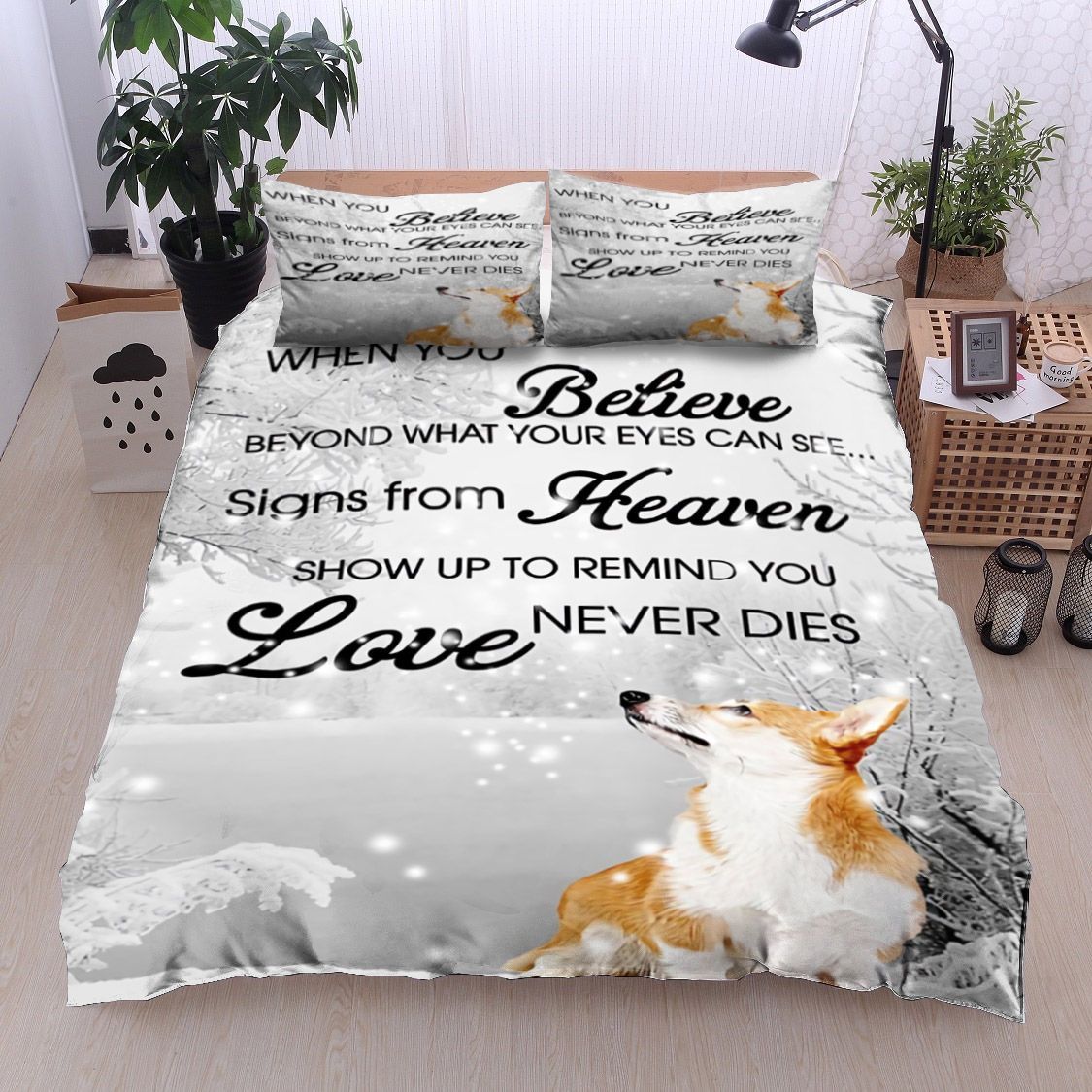 Corgi Snow Bedding Set