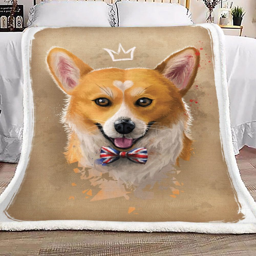 Corgi Sherpa Fleece Blanket