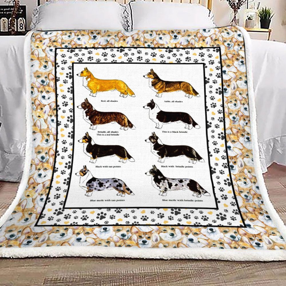 Corgi Sherpa Fleece Blanket