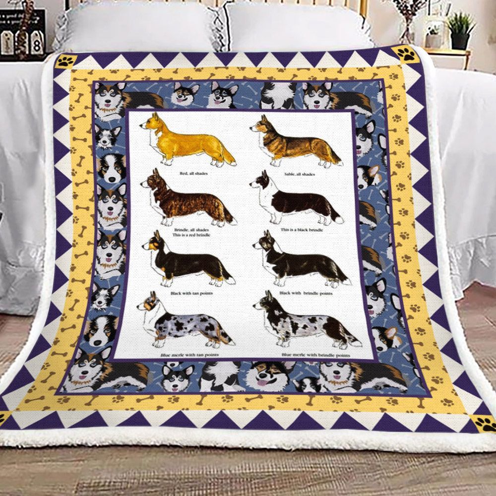 Corgi Sherpa Fleece Blanket