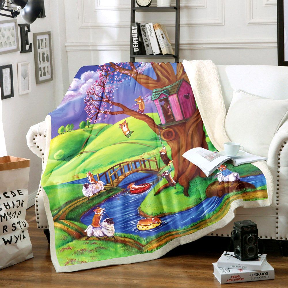 Corgis Sherpa Fleece Blanket