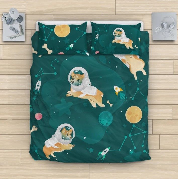 Corgis In Space Bedding Set