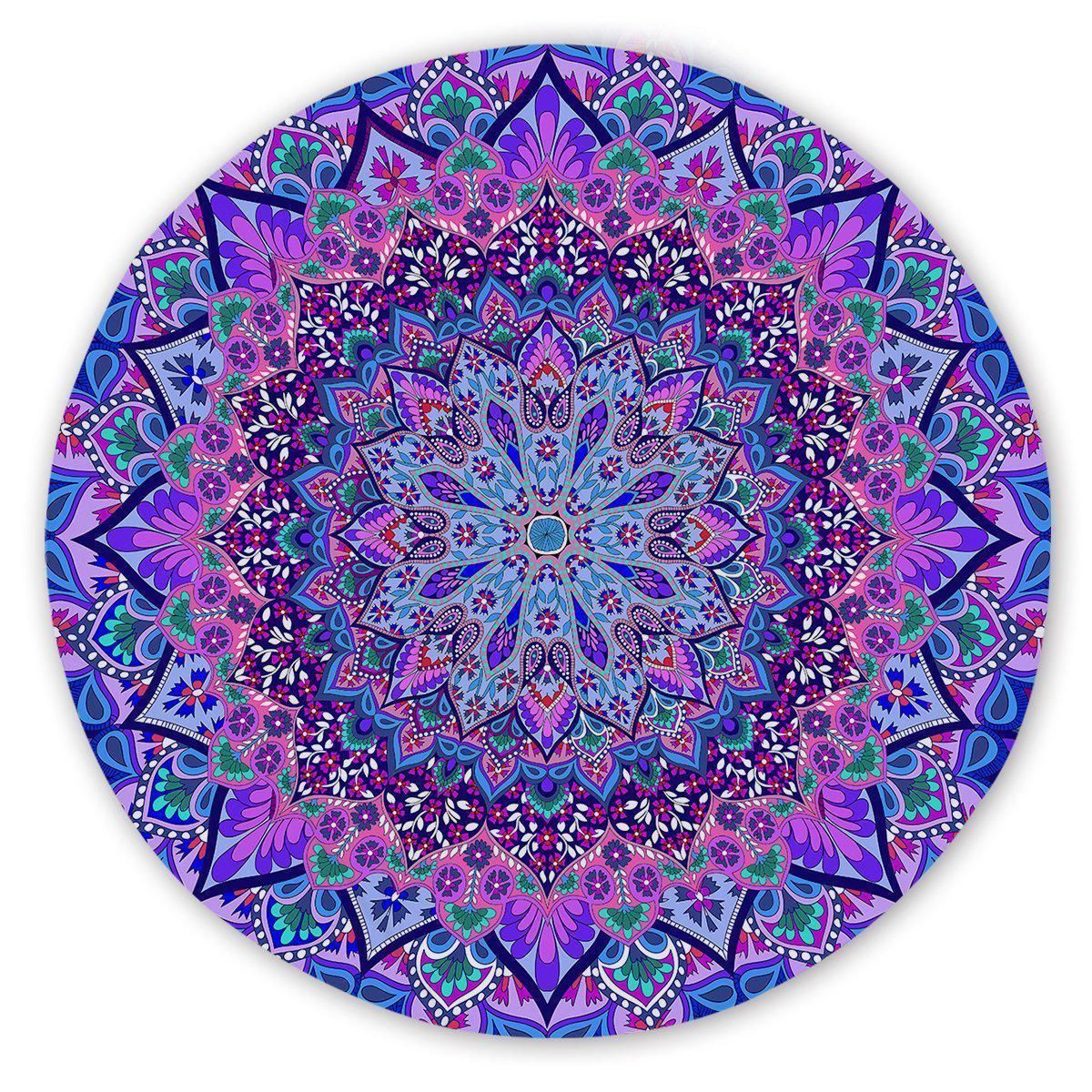 Cosmic Bohemian Pattern Printed Round Beach Towel