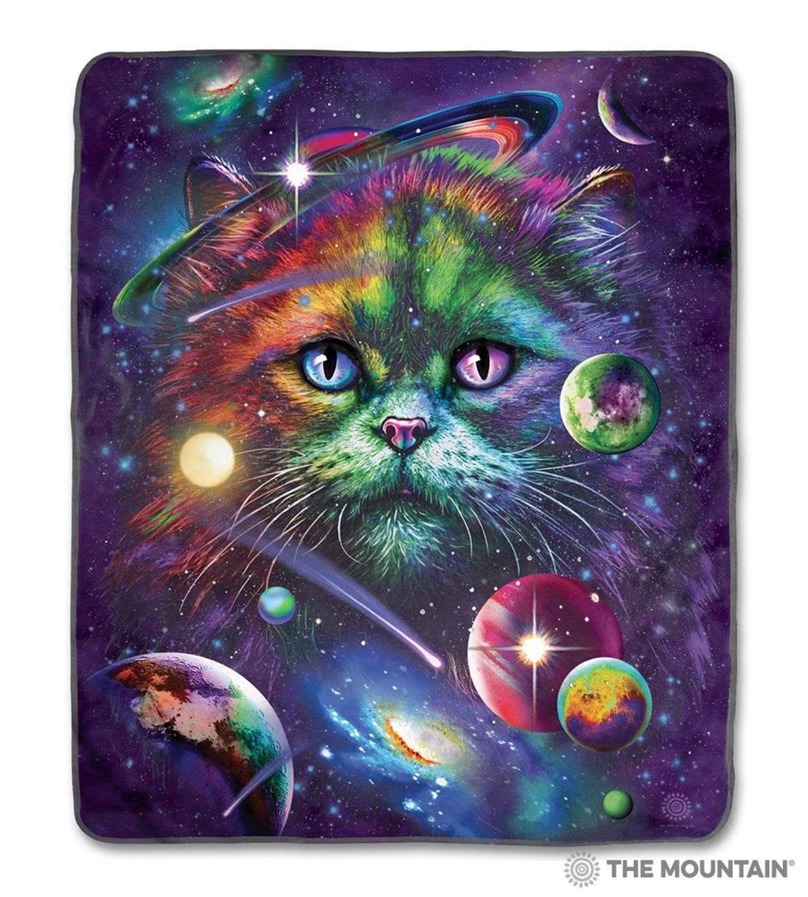 Cosmic Cat Sherpa Fleece Blanket