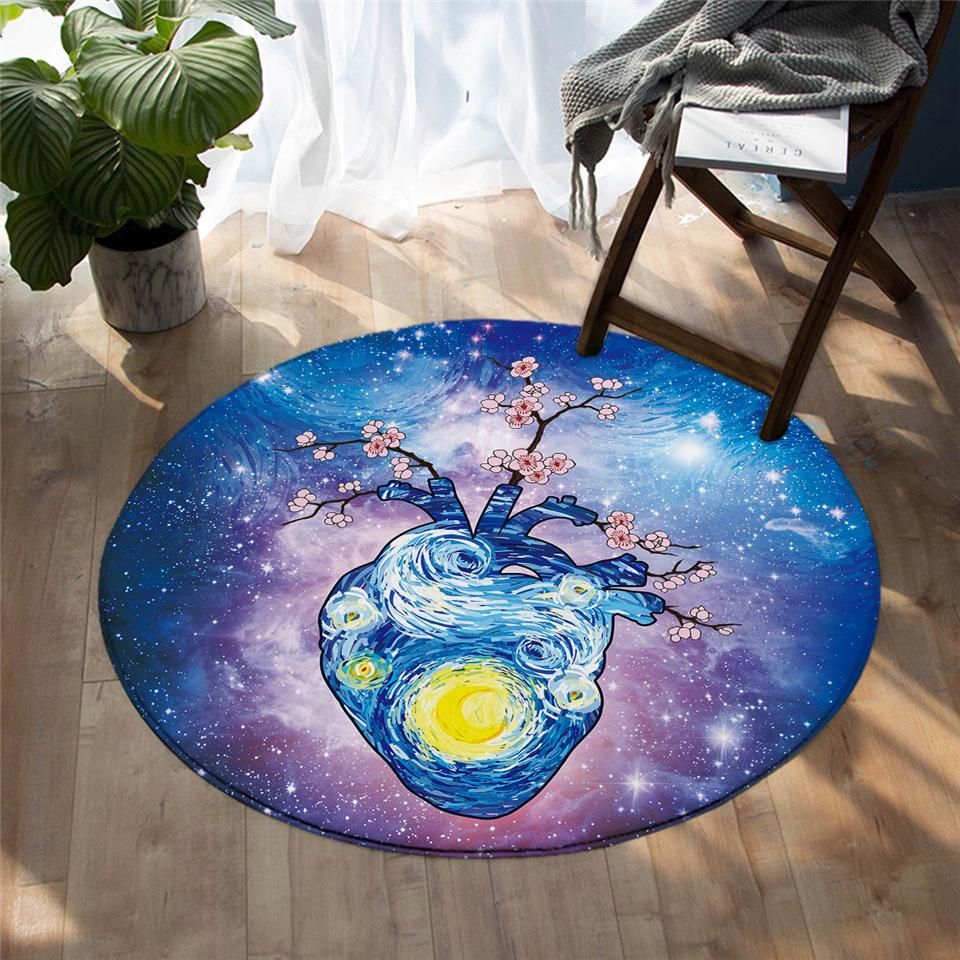 Cosmic Heart Round Carpet