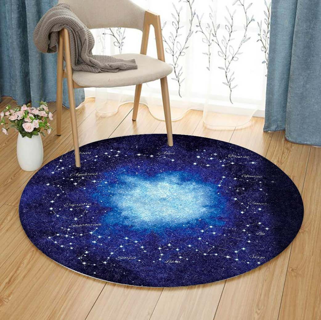 Cosmic Horoscope Round Carpet