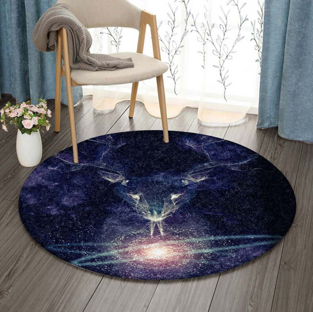Cosmos Deer Round Carpet