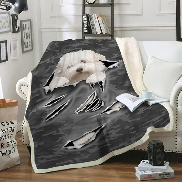 Coton De Tulear Dog Sherpa Fleece Blanket
